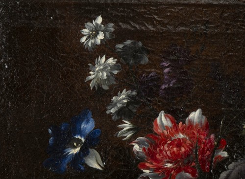 Corbeille de Fleurs sur un entablement - attribué à J.B. Dubuisson (1660 – 1735) - Galerie Gilles Linossier