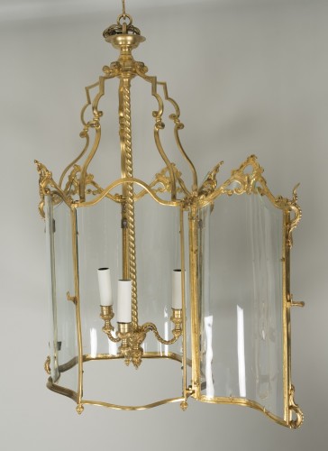 XIXe siècle - Lanterne en bronze doré