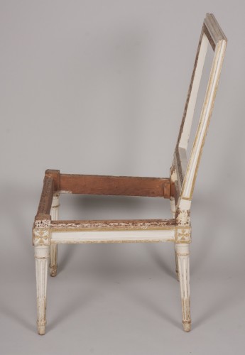 XVIIIe siècle - Suite de quatre chaises d'époque Louis XVI
