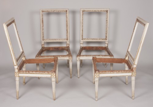 Louis XVI - Suite de quatre chaises d'époque Louis XVI