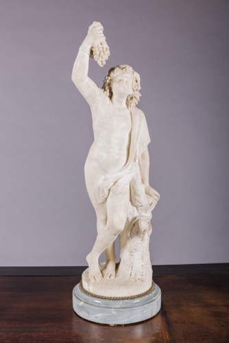 Bacchus et Bacchante en marbre blanc - Sculpture Style 