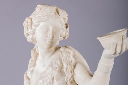 Bacchus et Bacchante en marbre blanc - Galerie Gilles Linossier