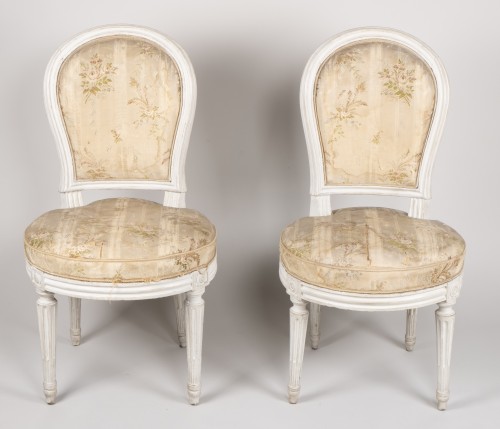 Paire de chaises de chambre par Henri Jacob - Sièges Style Louis XVI