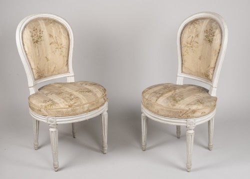 XVIIIe siècle - Paire de chaises de chambre par Henri Jacob