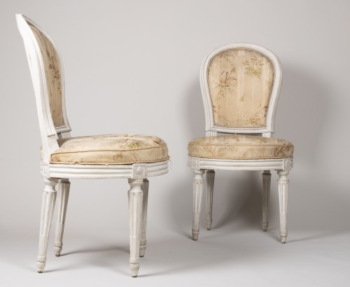 Louis XVI - Paire de chaises de chambre par Henri Jacob
