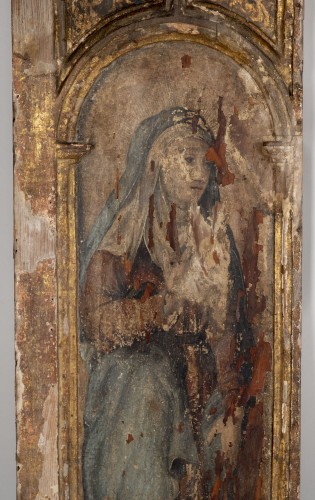 Paire de panneaux d'un triptyque, travail florentin du XVe - Galerie Gilles Linossier