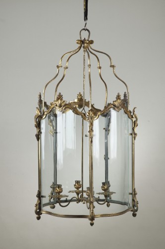Paire de lanternes en bronze doré - Galerie Gilles Linossier
