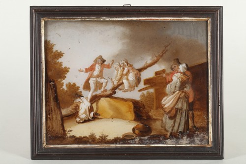 Antiquités - La fessée et La balançoire - Ecole du XVIIIe siècle
