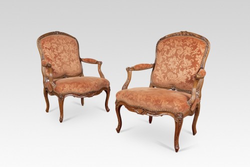 XVIIIe siècle - Paire de fauteuils d’époque Louis XV