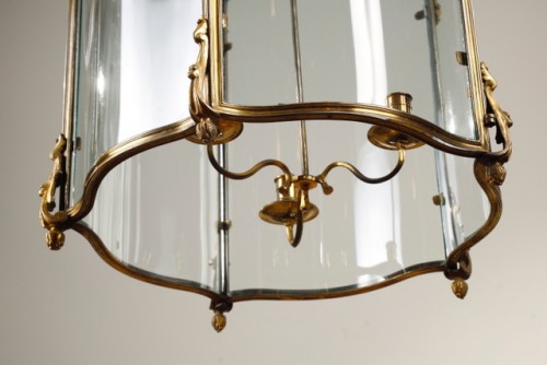 Antiquités - Grande lanterne en bronze doré