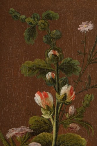XIXe siècle - Paire de natures mortes de fleurs vers 1800 - Attribués à Antoine Berjon (Lyon 1754-1843)