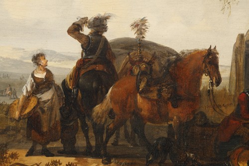 Claude Michel Hamon DUPLESSIS (1770-1799) – La halte des voyageurs - Louis XVI