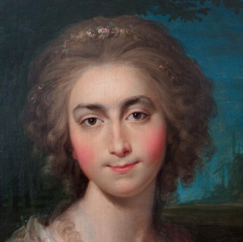 Antiquités - Paire de portraits d'époque Louis XVI - famille de Bressac