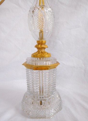 Paire de lampes Charles X en cristal et bronze doré - GSLR Antiques