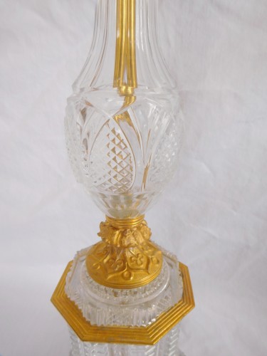 Paire de lampes Charles X en cristal et bronze doré - Restauration - Charles X