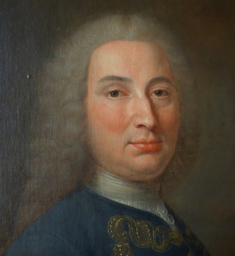 XVIIIe siècle - Ecole française du XVIIIe siècle, portrait d'aristocrate d'époque Régence