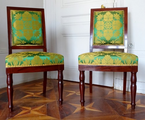 Paire de chaises de salon par Jacob au Chateau d'Eu - Sièges Style Restauration - Charles X
