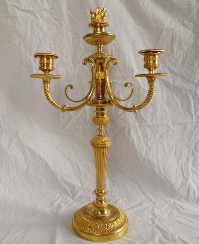 Empire - Paire de candélabres en bronze doré d'époque Empire par Claude Galle