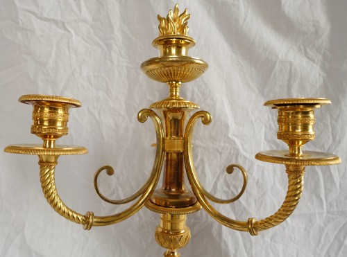 Antiquités - Paire de candélabres en bronze doré d'époque Empire par Claude Galle