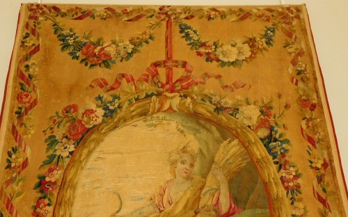 Tapisserie d'Aubusson d'époque Louis XVI - Cérès, allégorie de l'été - Tapisserie & Tapis Style Louis XVI