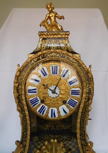 Horlogerie Cartel - Cartel d'époque Régence en marqueterie Boulle - Pierre Ledoux à Paris