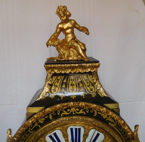 XVIIIe siècle - Cartel d'époque Régence en marqueterie Boulle - Pierre Ledoux à Paris
