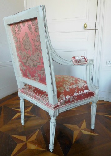 Paire de fauteuils à la Reine Louis XVI, estampille de JB Boulard - Louis XVI