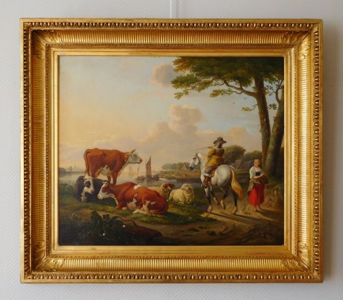 Restauration - Charles X - Cavalier dans un paysage - Abraham Bruiningh van Worell vers 1820-1830