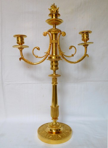 Paire de candélabres en bronze doré début du XIXe siècle - GSLR Antiques