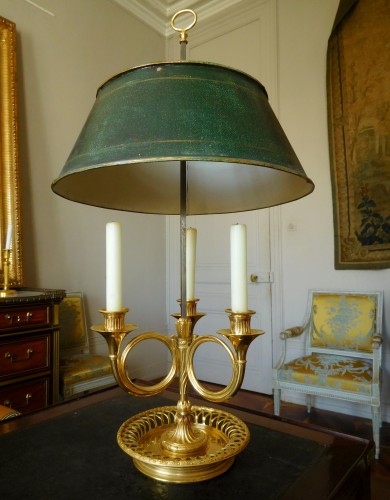 Lampe bouillotte en bronze d'époque Louis XVI - Directoire - Luminaires Style Directoire