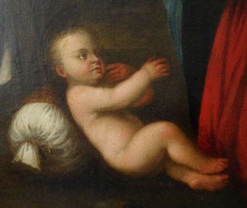 XVIIe siècle - Sainte Famille d'après Raphael - Ecole Italienne du 17e siècle