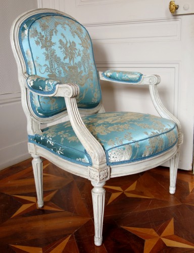 Sièges Fauteuil & Bergère - Paire de fauteuils d'époque Louis XV - estampille de Louis Delanois