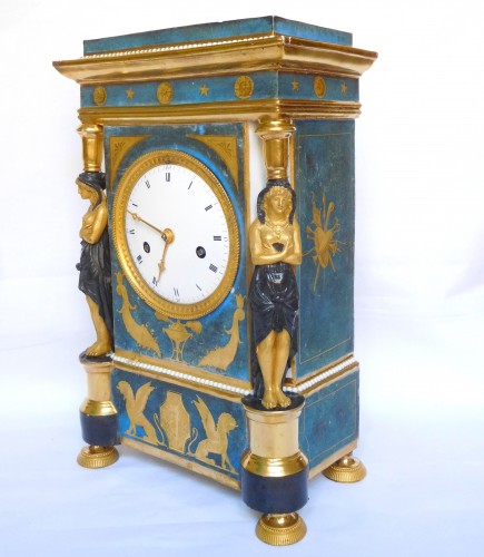Horlogerie Pendule - Pendule en porcelaine d'époque Consulat-Empire
