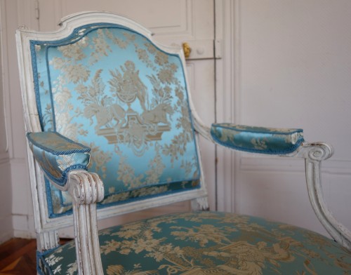 Antiquités - Paire de fauteuils à la reine - estampille Jean Baptiste Boulard