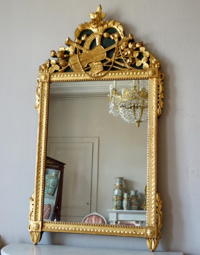 Miroirs, Trumeaux  - Miroir provençal d'époque Louis XVI