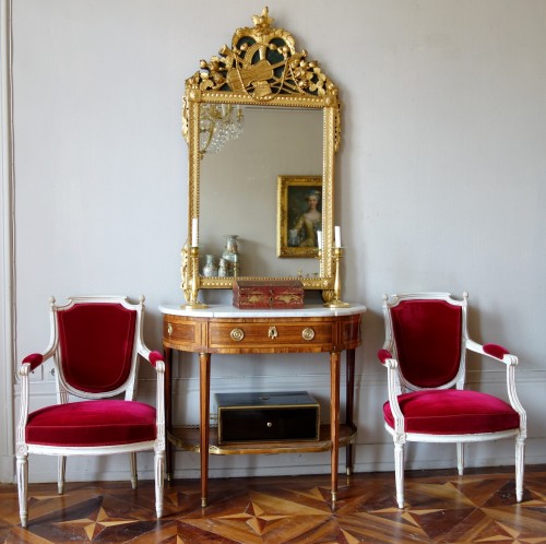 Antiquités - Miroir provençal d'époque Louis XVI