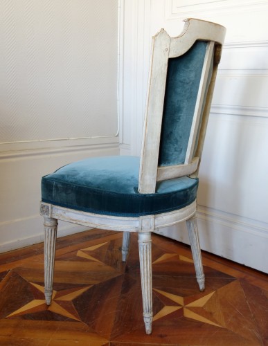 Série de 4 chaises de salon Louis XVI - estampille de Pluvinet - GSLR Antiques