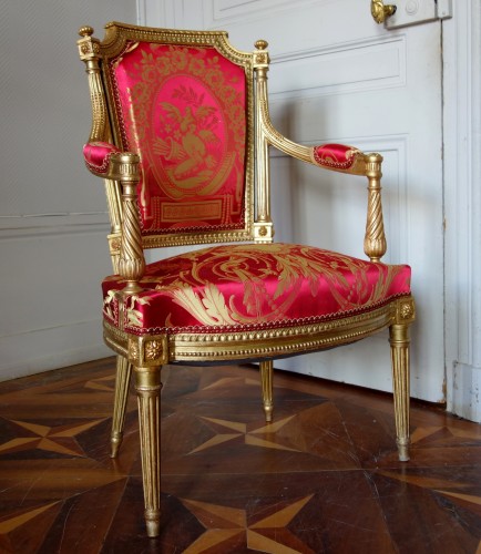 Mobilier de salon Louis XVI en bois doré - GSLR Antiques