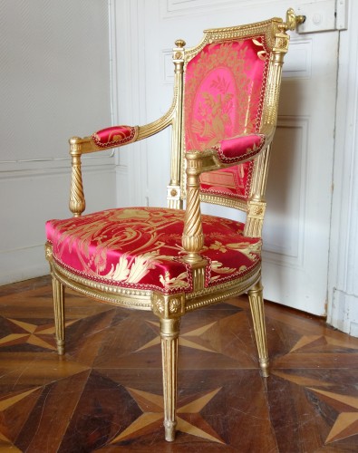 Antiquités - Mobilier de salon Louis XVI en bois doré