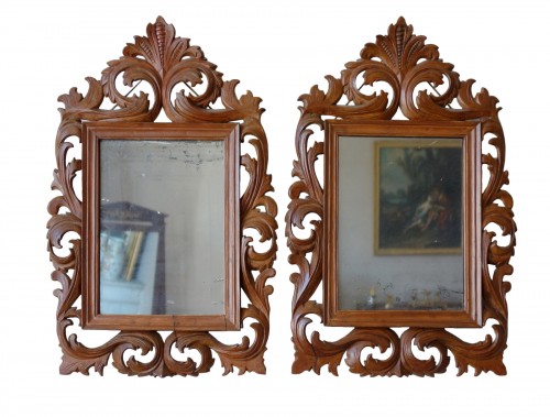 Paire de miroirs en bois de Bagard - fin 17e siècle
