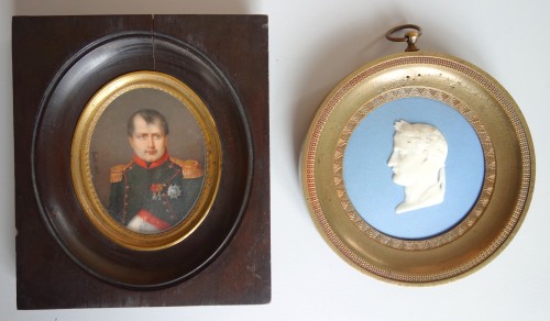 Antiquités - Napoléon Ier, Portrait miniature séditieux par François Loritz - 1825