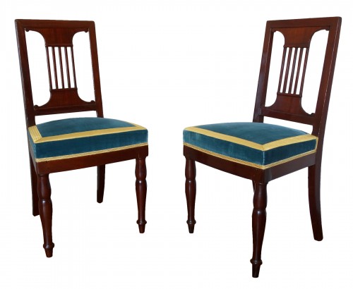 Paire de chaises par Jacob pour Louis Philippe au chateau de Bizy