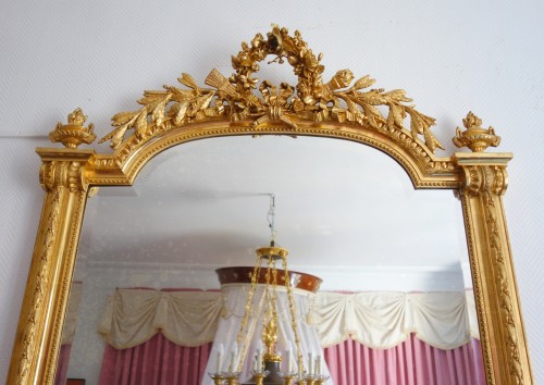 Miroir de cheminée en bois doré - GSLR Antiques