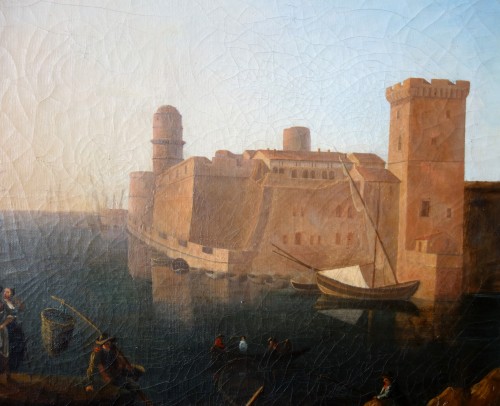 Le fort Saint Jean à Marseille - École française du début 19e - Empire