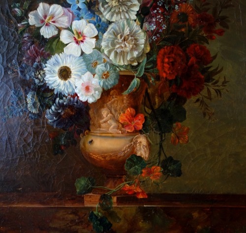 Ecole française du début 19e siècle, suiveur de van Spaendonck - Bouquet de fleurs - GSLR Antiques