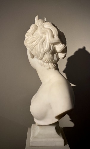 Sculpture Sculpture en Marbre - Diane chasseresse en marbre d'après Jean-Antoine Houdon (1741-1828)