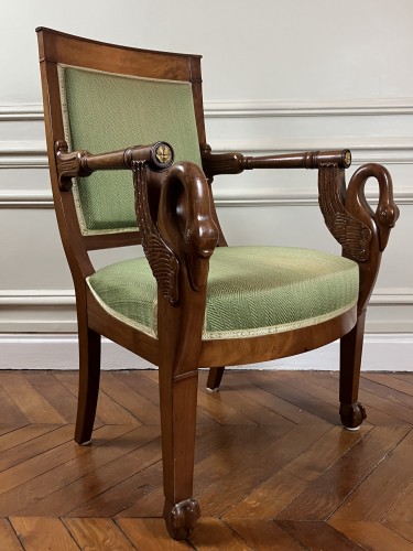 Paire de fauteuils Empire par Marcion - Sièges Style Empire