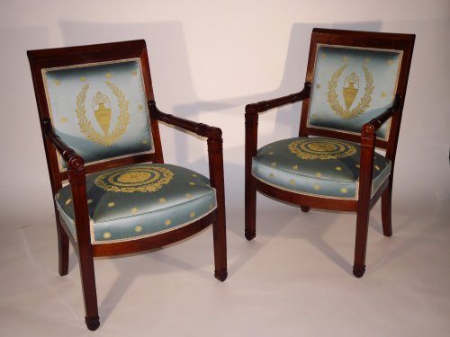 XIXe siècle - Paire de fauteuils Empire par Boulard