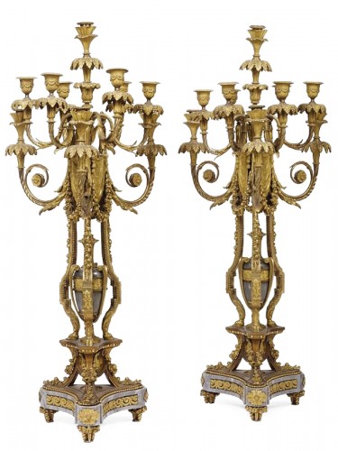 Paire de chandeliers, France dernier quart du 19e siècle - Deniere & Picard AA