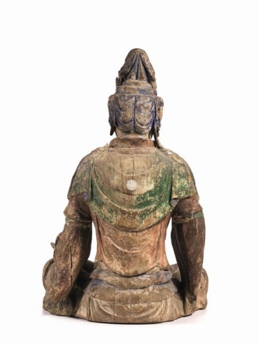 Grande sculpture de Bouddha, Chine Dynastie Ming XVe - XVIe siècle - Arts d